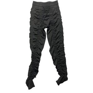 Agogie Black Ruched Stirrup Leggings Wearable Resistance Women Sz M +20 Athletic